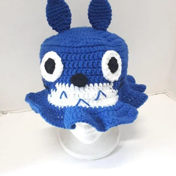 Handmade Chu Totoro Crochet Bucket Hat New - Picture 2 of 8